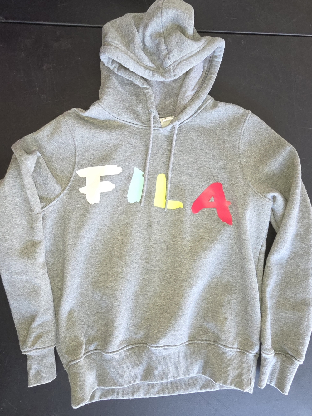 FILA Gray Hoodie with Multicolor Logo